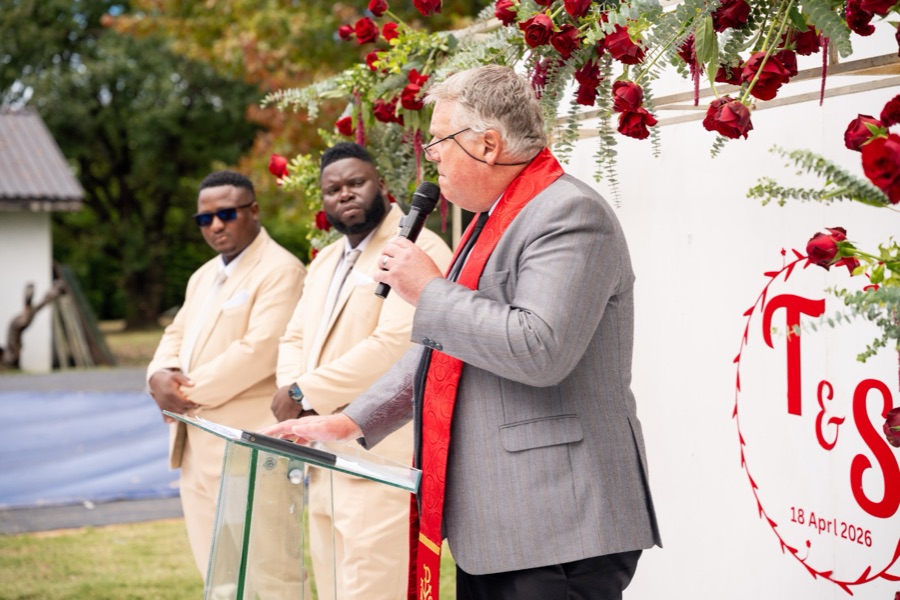 Wedding ceremony by Dr. Gerrit Rademeyer in Louisrus
